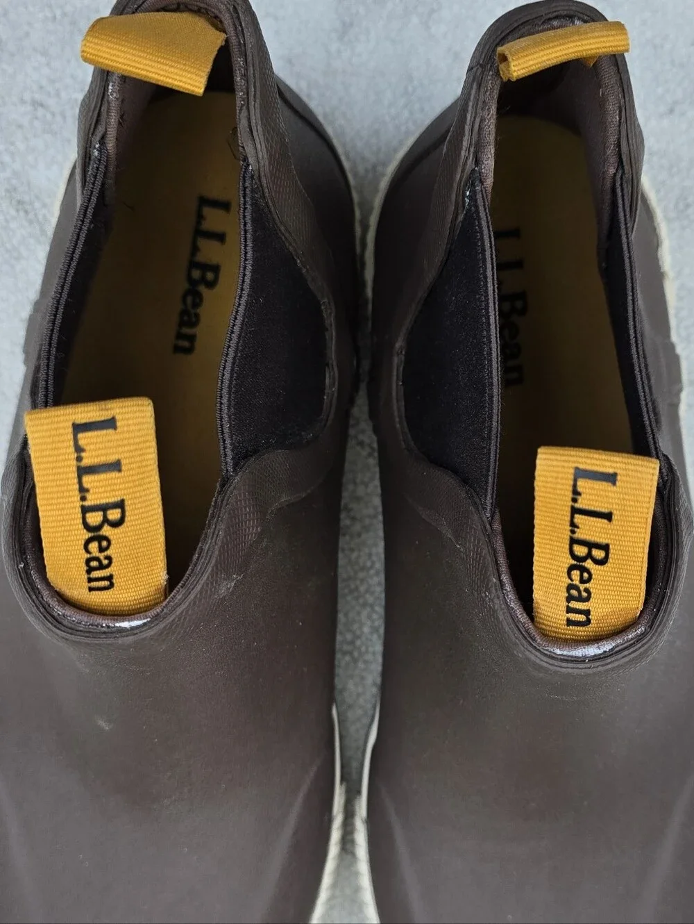 L.L.Bean Brown Chelsea Rain Boots Waterproof Slip On